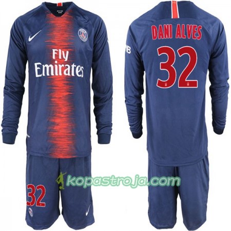 Billiga Fotbollströjor Paris Saint-Germain Dani Alves 32 Barn Hemma tröja 2018/19 Långärmad